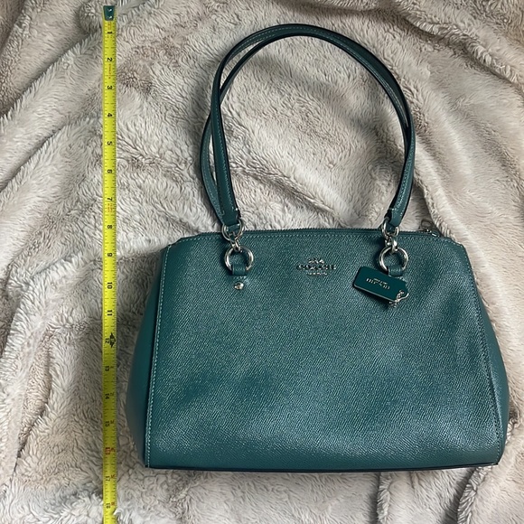 Almost New COACH Leather Purse- beautiful Teal blue/green bag, lots of pockets - Picture 14 of 14